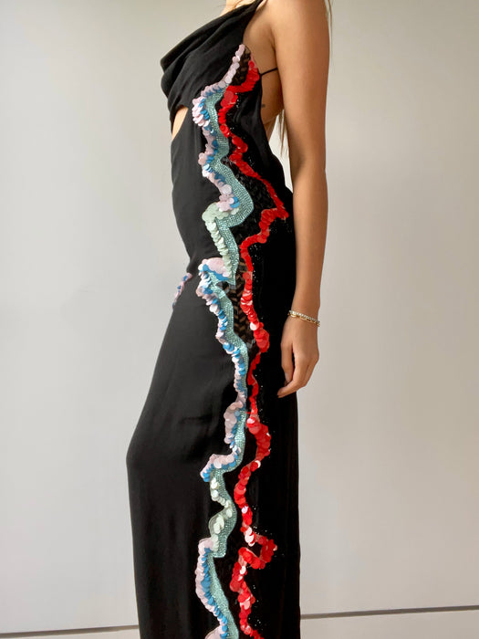 Versace Evening Gown With Low Back