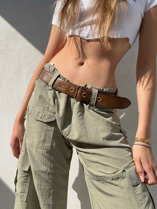 2000's Miu Miu Brown Leather Belt