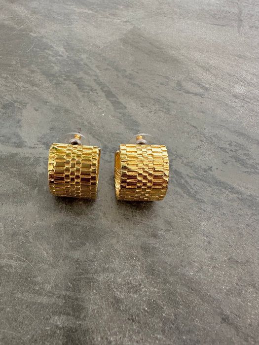 1980's Givenchy Textured Hoop Earrings