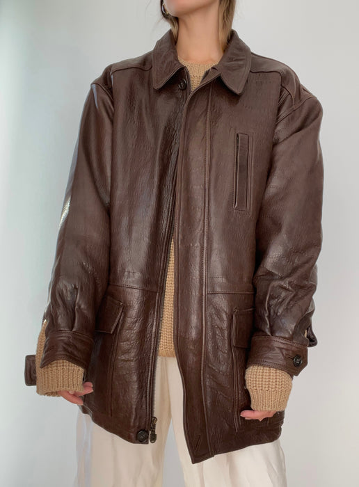 Vintage Pierre Cardin Brown Leather Jacket
