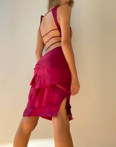Gucci S/S 2005 Runway Bustier Open Cutout Back Silk Dress
