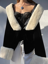 Load image into Gallery viewer, RARE JEAN PAUL GAULTIER FEMME Black Velvet Fur Trimmed Robe Coat
