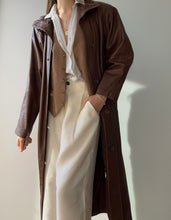 Load image into Gallery viewer, Vintage Pelle Brown Geniune Leather Trench Coat
