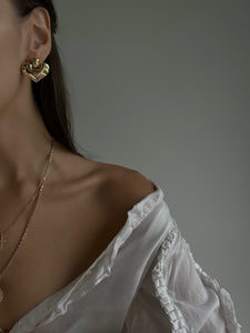 1980's Givenchy Gold Tone Heart Earrings