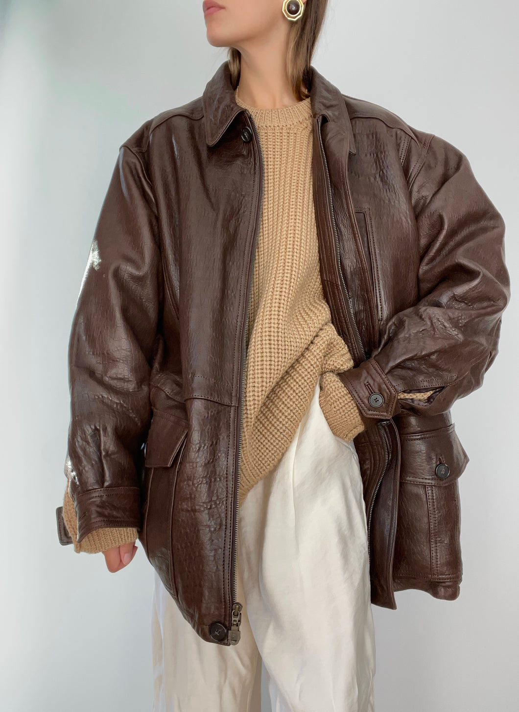 Vintage Pierre Cardin Brown Leather Jacket