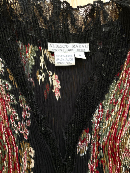 Alberto Makali Floral Shirred Cardigan