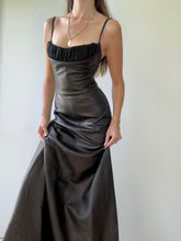 Load image into Gallery viewer, F/W 1998 Gianni Versace Runway Black Leather Long Gown
