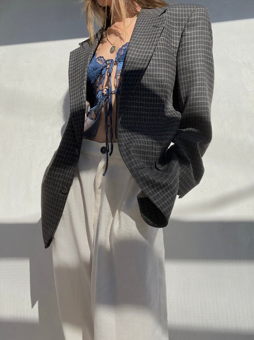 Vintage Krizia Plaid Blazer