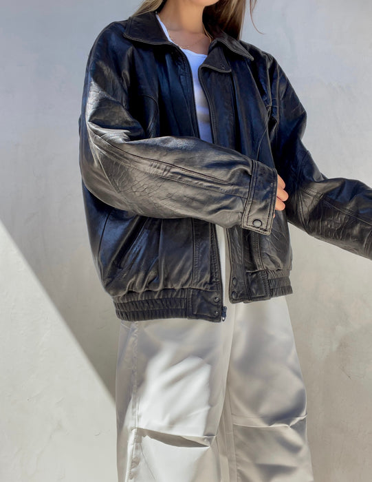 Vintage Christian Dior Black Leather Jacket