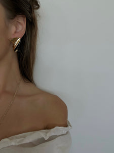 1980's Christian Dior Modernist Black Enamel Earrings