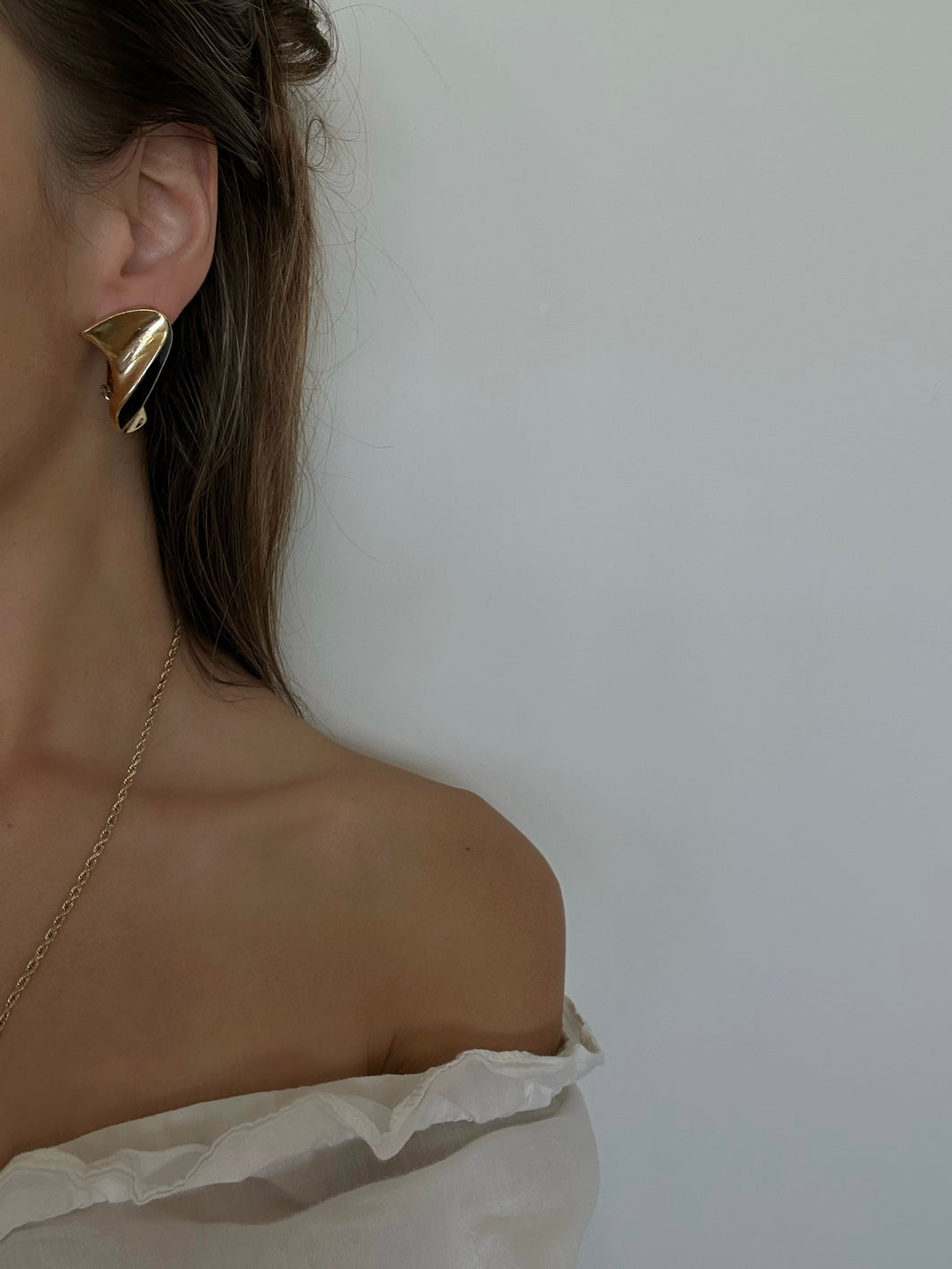 1980's Christian Dior Modernist Black Enamel Earrings