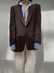 Vintage Christian Dior Brown Plaid Blazer