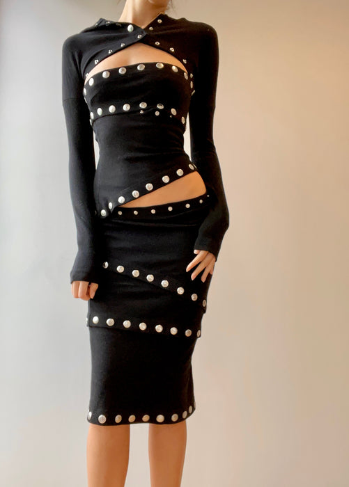 F/W 2003 Dolce & Gabbana Runway Black Snap-Up Dress