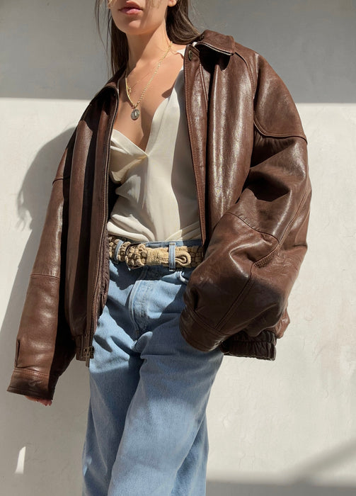 Vintage Wilson's Brown Leather Bomber