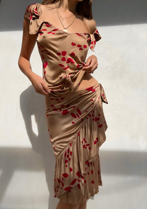 RARE S/S 2005 Yves Saint Laurent Silk Skirt Set
