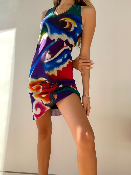 VTG S/S 2000 Vivienne Tam Dragon Mesh Dress