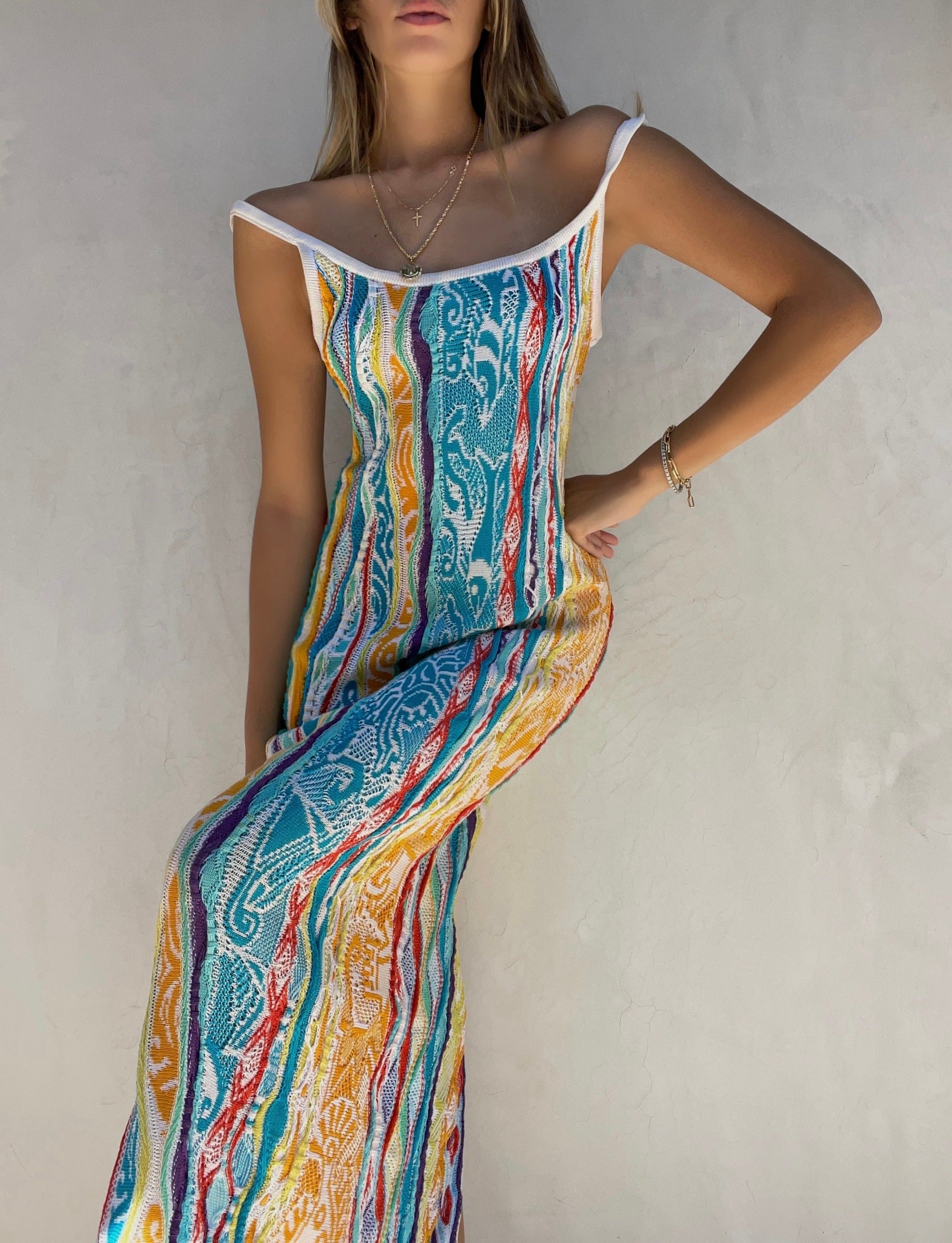 Vintage Coogi Multi -Colored Knit Dress – villa amour vintage