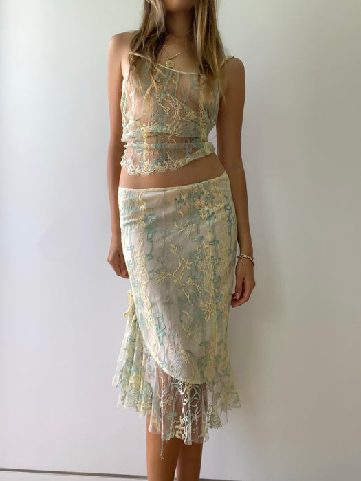 1990’s Dreamy Christian Lacroix Lace Sheer Set