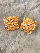 Load image into Gallery viewer, 1990&#39;s Yves Saint Laurent Square Knot Earrings
