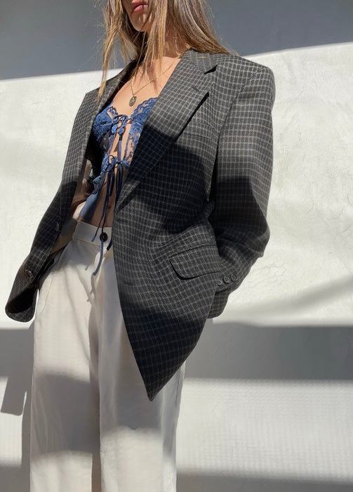 Vintage Krizia Plaid Blazer