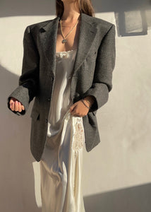 Vintage Yves Saint Laurent Grey Boxy Blazer