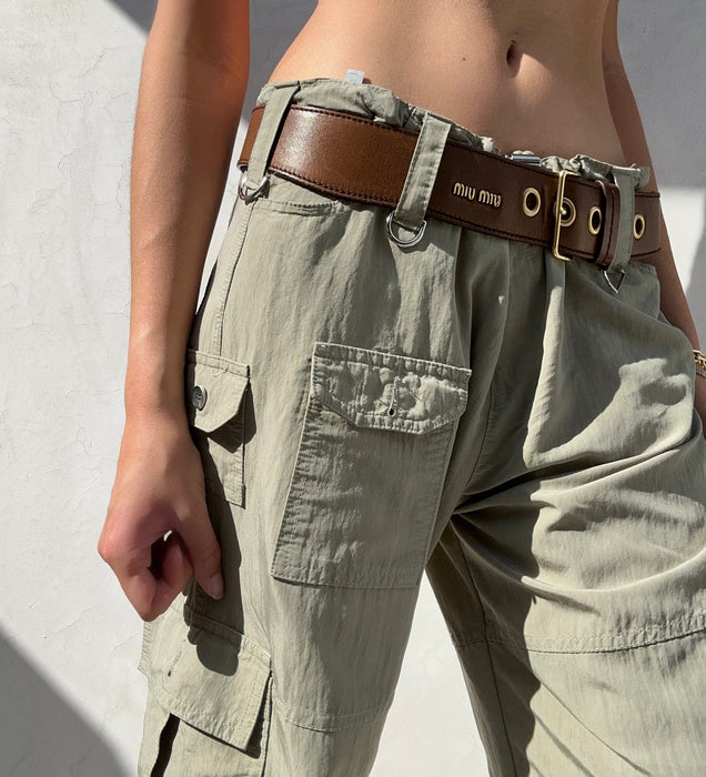 2000's Miu Miu Brown Leather Belt