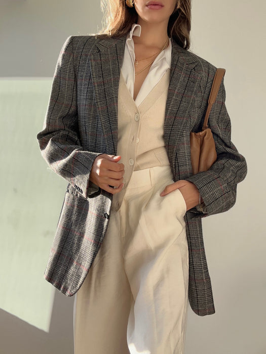 1990's Yves Saint Laurent Plaid Blazer