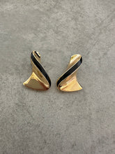 Load image into Gallery viewer, 1980&#39;s Christian Dior Modernist Black Enamel Earrings
