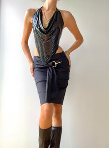 Gucci Tom Ford 2005 Gold HorseBit Skirt