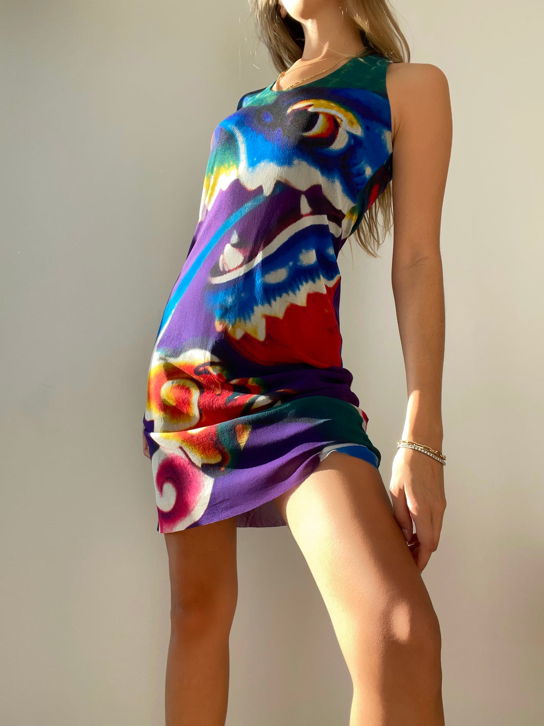 VTG S/S 2000 Vivienne Tam Dragon Mesh Dress