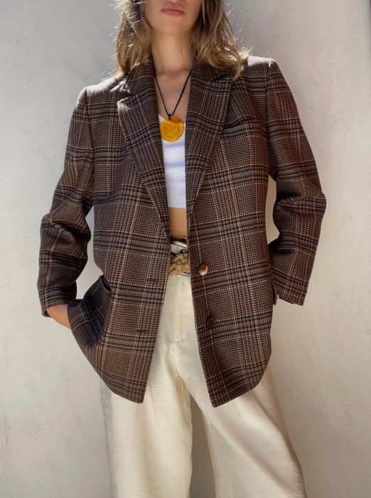 Vintage Celine Plaid Blazer