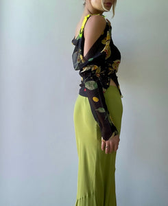 Vintage 1990's John Galliano Silk Skirt Set