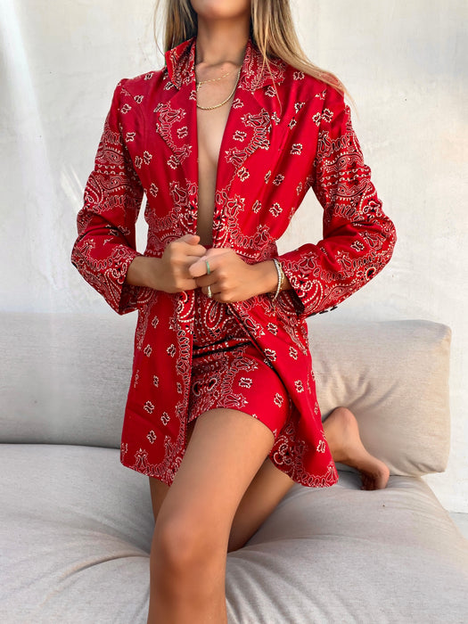 Vintage Todd Oldham Silk Bandana Print Suit