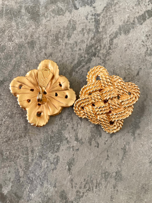 1990's Yves Saint Laurent Square Knot Earrings