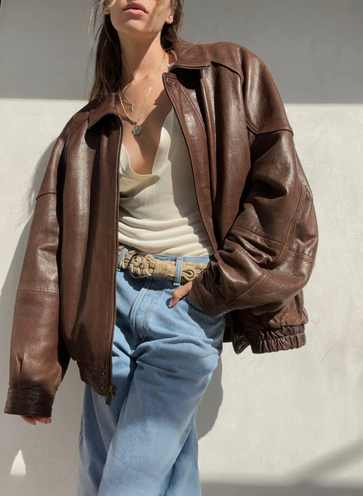 Vintage Wilson's Brown Leather Bomber