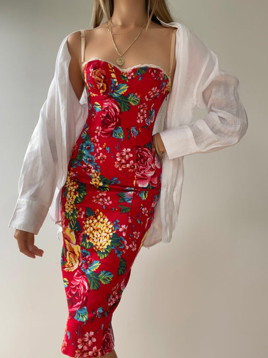 Vintage 1990's Dolce Gabbana Bustier Gown