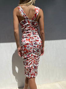 2000's Versace Butterfly Print Dress