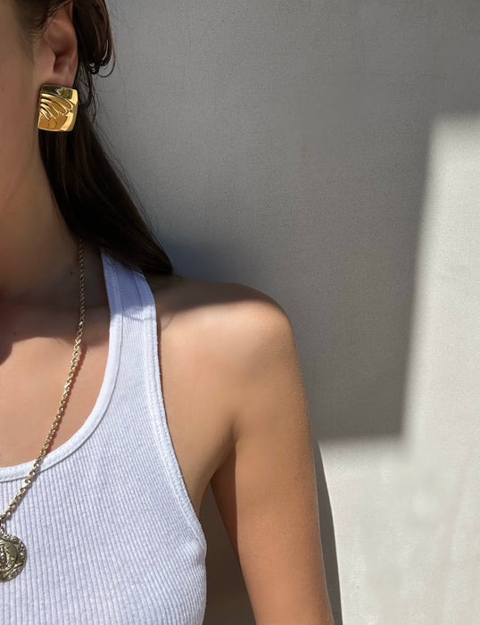 1990's Monet Minimalist Gold Square Studs