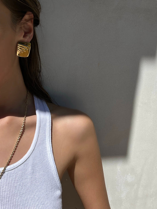 1990's Monet Minimalist Gold Square Studs