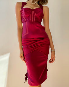 Gucci S/S 2005 Runway Bustier Open Cutout Back Silk Dress