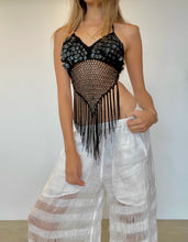 Load image into Gallery viewer, VERSACE Jeans Couture Crochet Beaded Top
