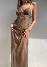 Load image into Gallery viewer, 1990&#39;s Antik Batik Hand Beaded Sheer Dress

