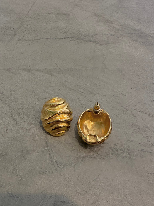 1990's Oval Texture Earrings