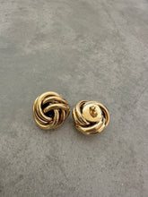 Load image into Gallery viewer, Vintage Knot Gold Tone Earrings
