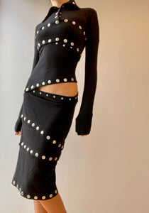 F/W 2003 Dolce & Gabbana Runway Black Snap-Up Dress