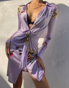 Vintage Versace Seashell Print Dress