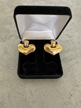 Load image into Gallery viewer, 1980&#39;s Givenchy Gold Tone Heart Earrings

