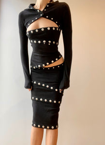 F/W 2003 Dolce & Gabbana Runway Black Snap-Up Dress