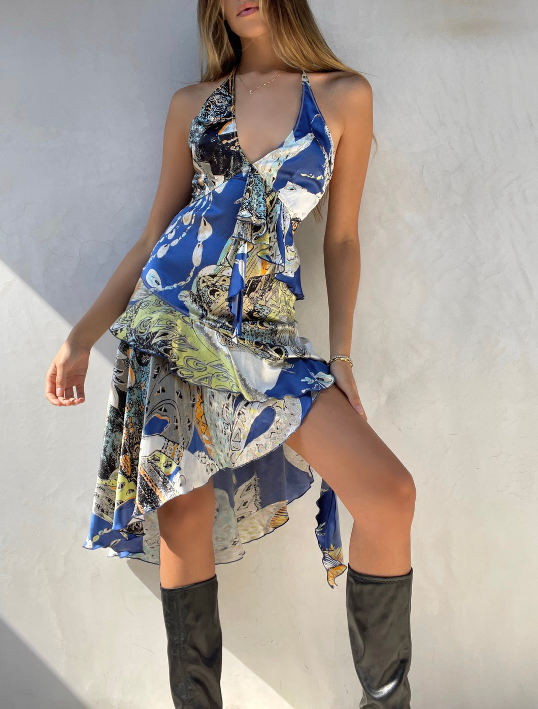 Vintage Cavalli Silk Halter Dress