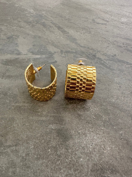 1980's Givenchy Textured Hoop Earrings